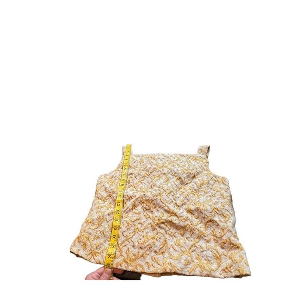 Vintage Don Sophisticates Women's Brocade Gold & Cream Buttoned ToP sz s - Picture 9 of 9